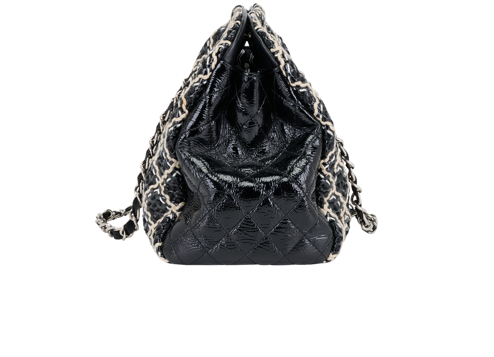 Just Mademoiselle Bowling Bag, &pound;1,900, Handbags, Black, Patent Leather, Side view